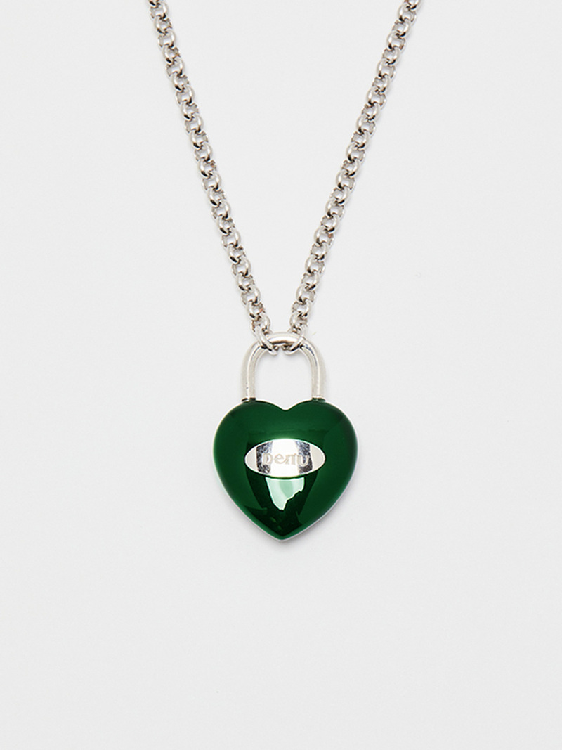 [박지후 착용]Jamstone Heart Lock Necklace - DENU