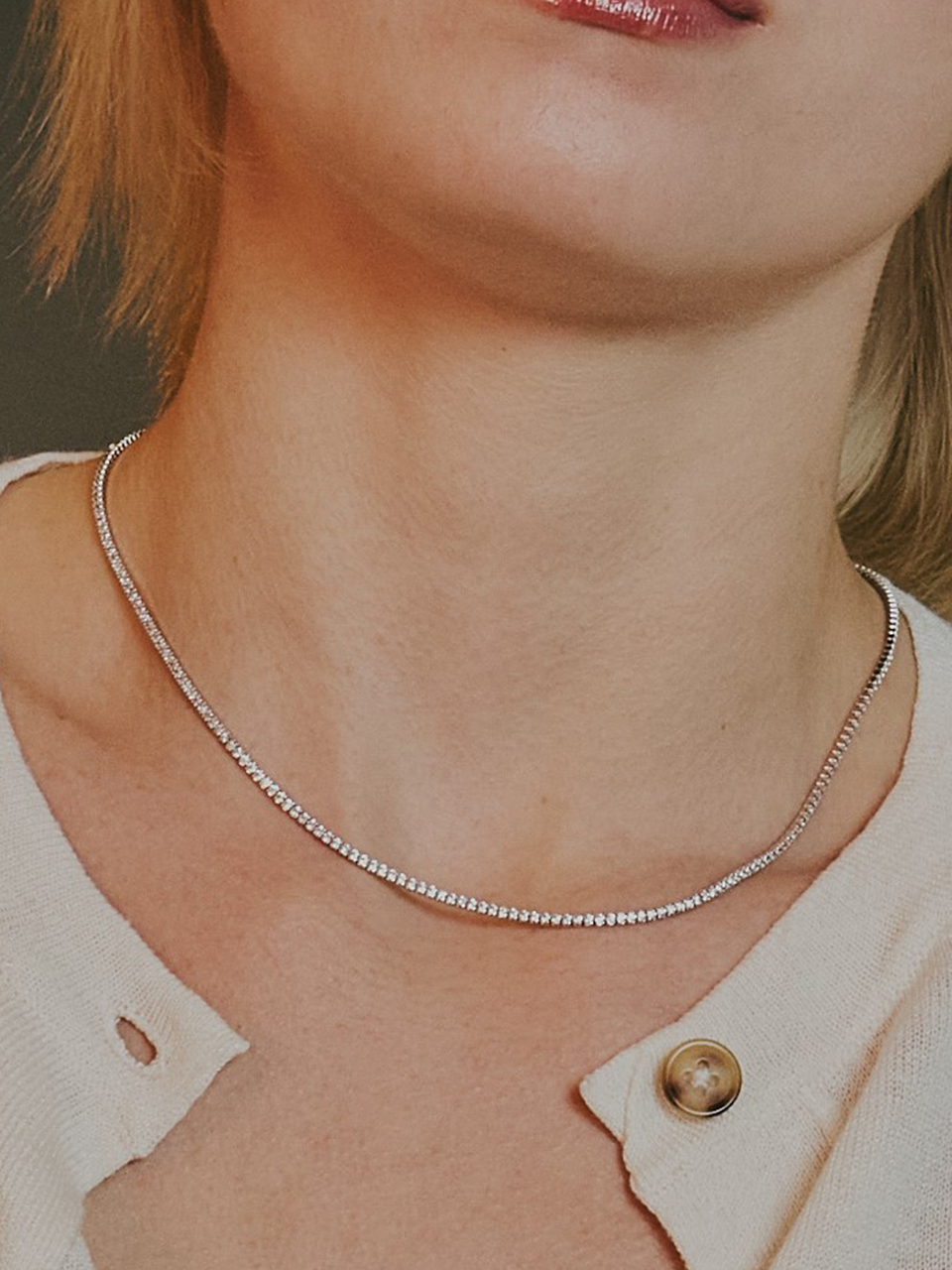[sv925]Classic tennis necklace - DENU